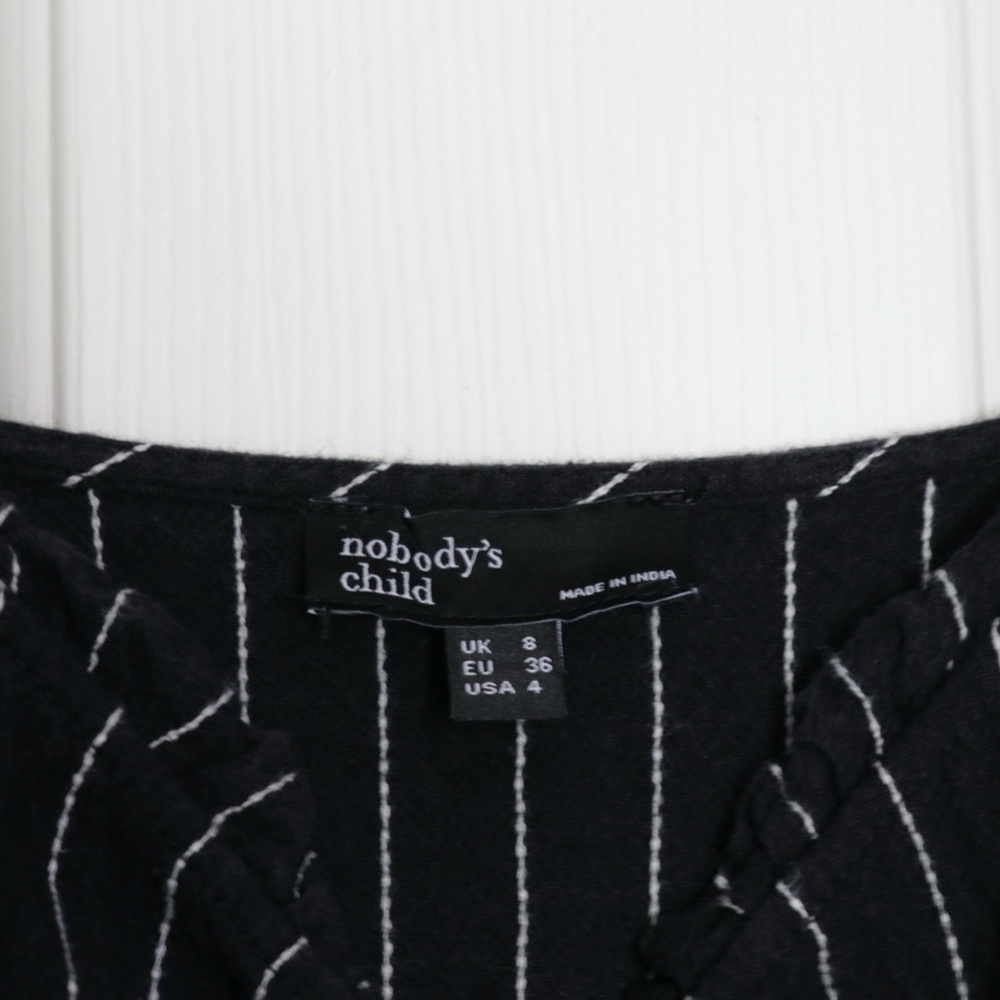Nobody’s Child Black Pinstripe Midi Dress - Picture 9 of 12